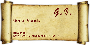 Gore Vanda névjegykártya